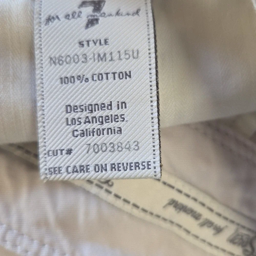 7 For All‎ Mankind Women's Ginger Wide Leg Pants Beige Size 29 100% Cotton